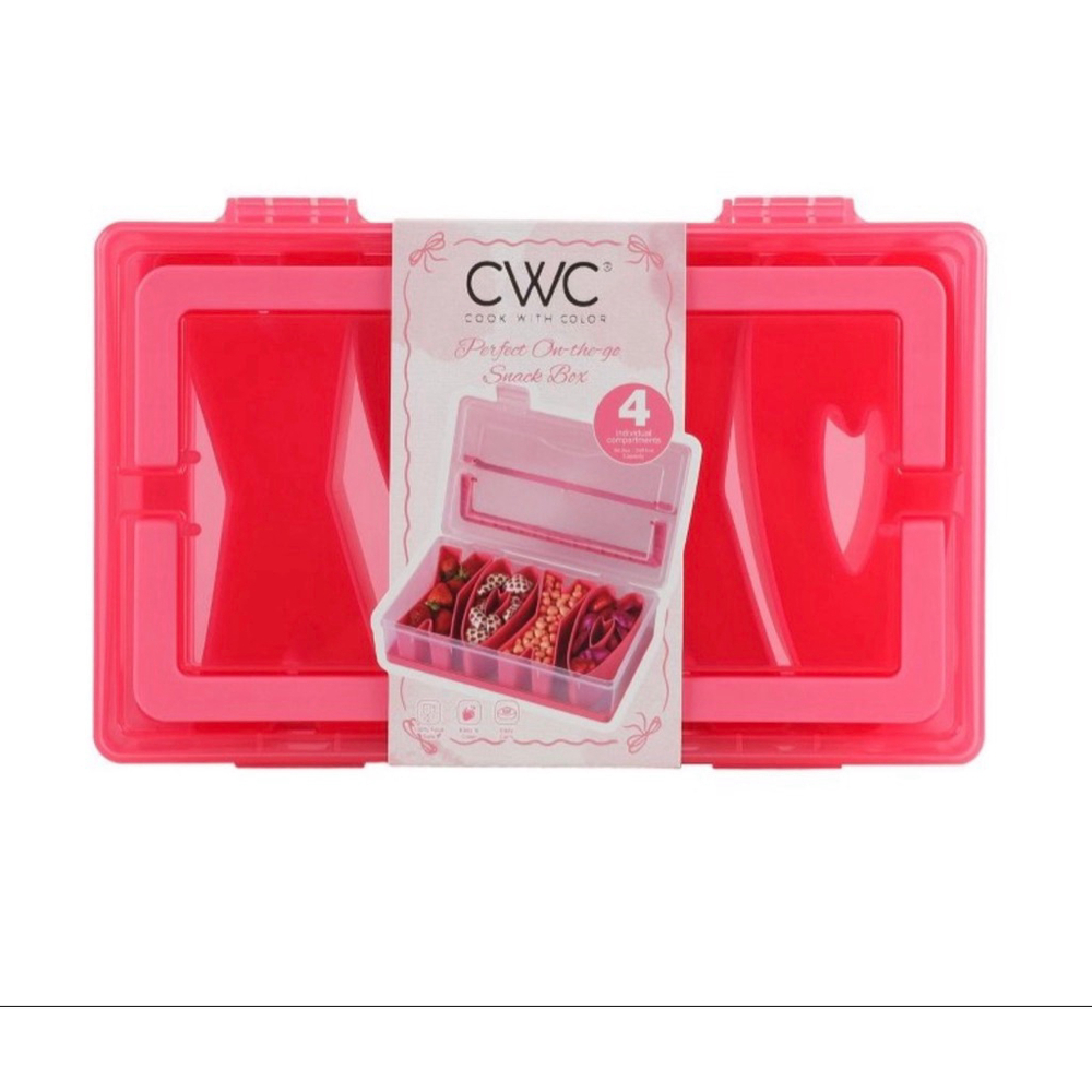 NEW CWC Cook With Color Pink Clear Food Storage Snack Box One Size - Picture 3 of 9